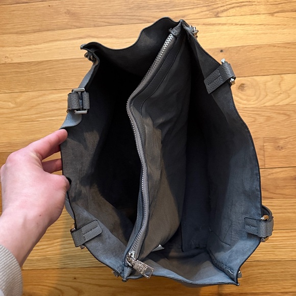 Steve Madden Blue-Gray Tote with Chain Detail - Picture 3 of 4